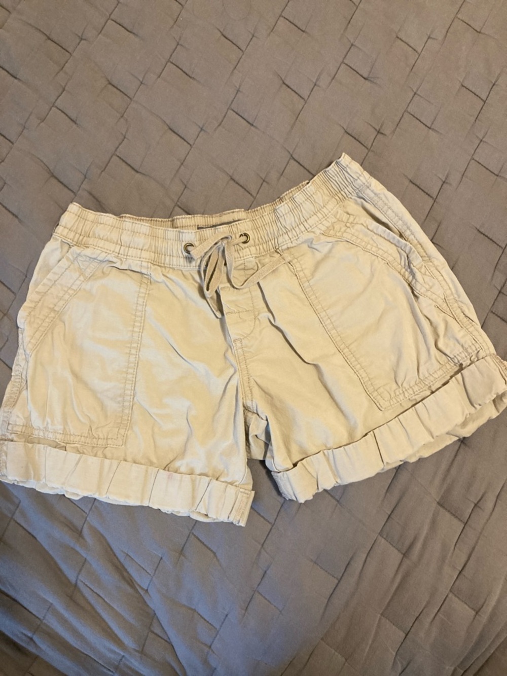 Natural Reflections Women’s Rolled Hem Drawstring Shorts - Cream